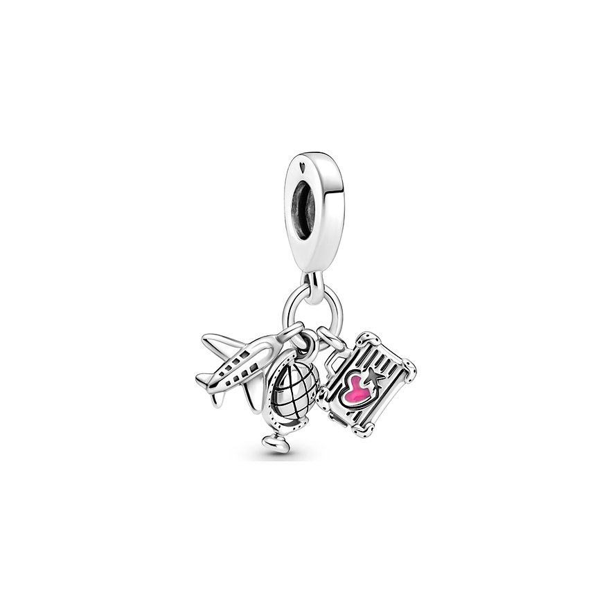 Pandora Charm Moments Flugzeug, Globus und Koffer