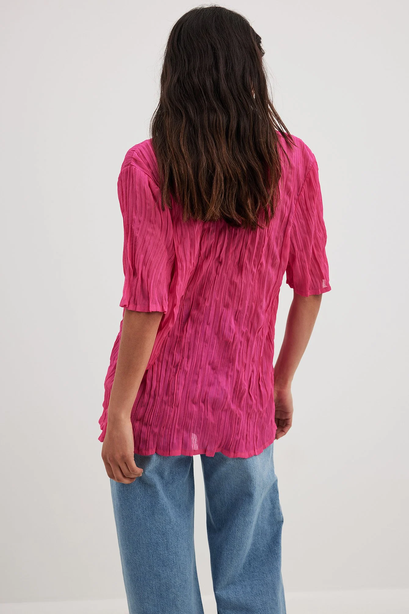 Strukturiertes Oversize-Shirt mit kurzen Ärmeln