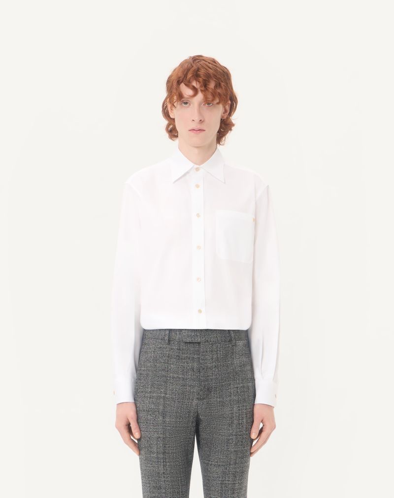 Camisa Oxford de algodão leve Valentino com detalhes dourados