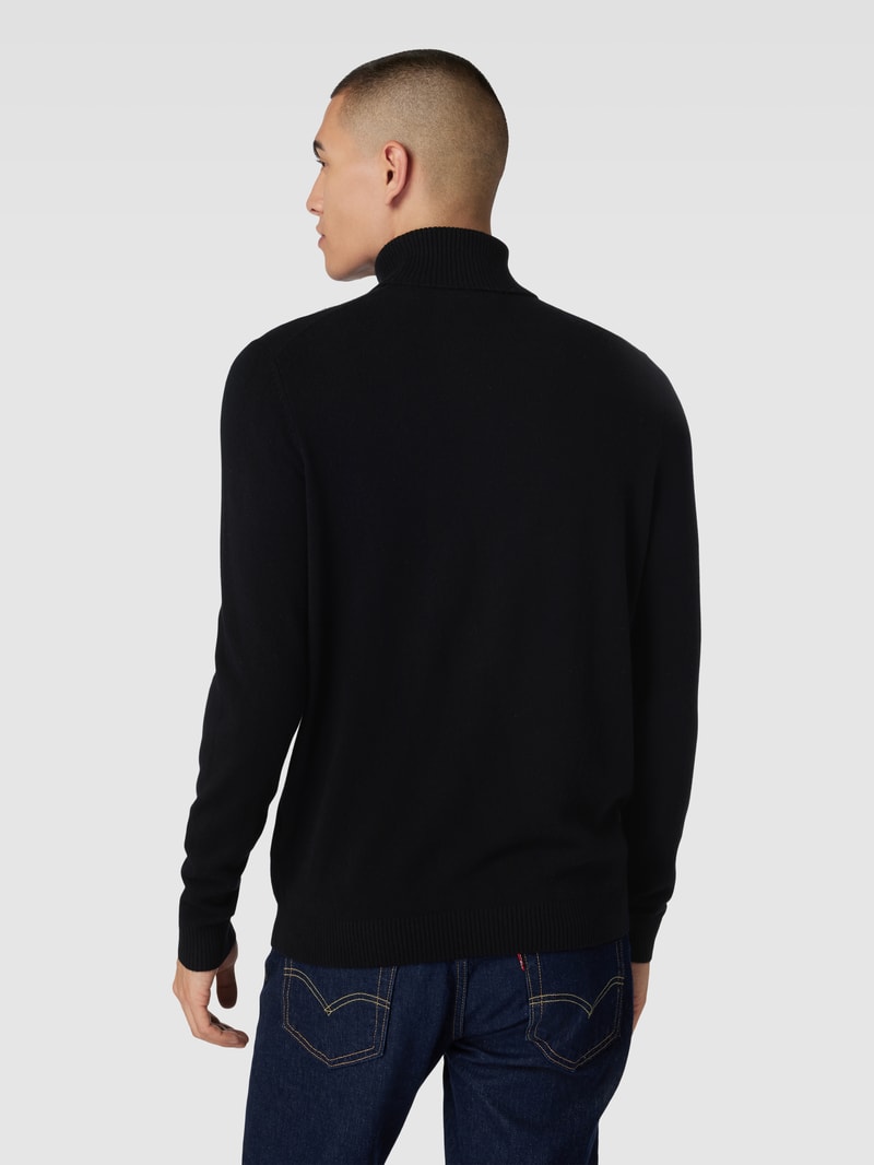 Strickpullover mit Rollkragen aus Kaschmir in schwarz