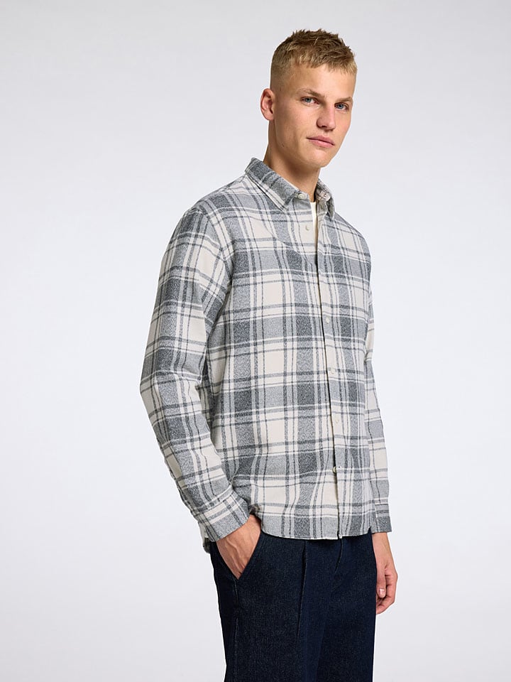 SELECTED HOMME Hemd in Grau/ Weiß günstig kaufen
