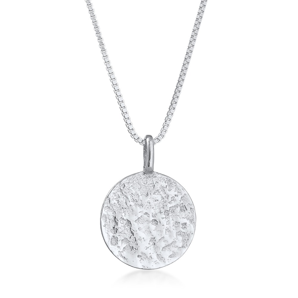 KUZZOI KUZZOI Collier Pendentif pour homme de base martelé en argent 925 Sterling collier