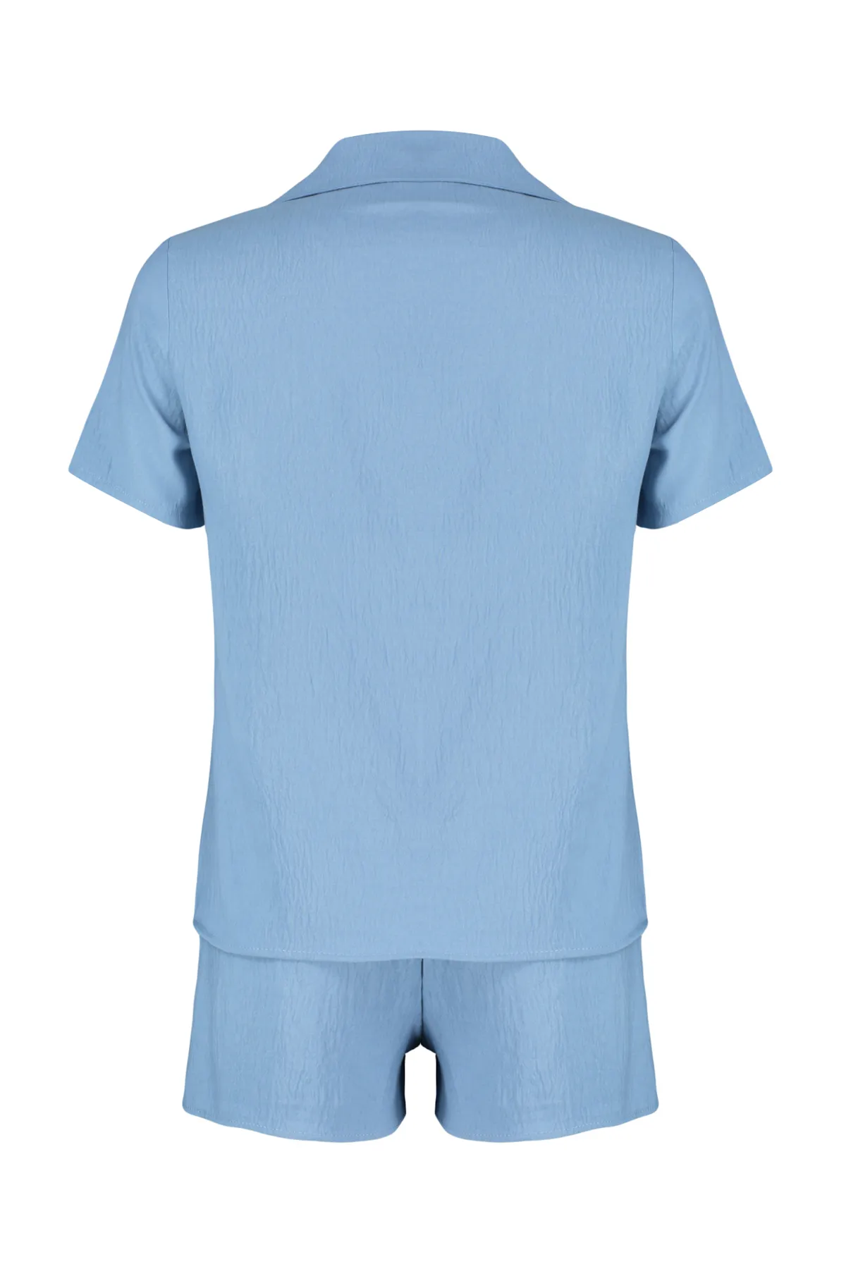Trendyol Collection  Blue Cherry besticktes Webpyjama-Set THMSS24PT00066