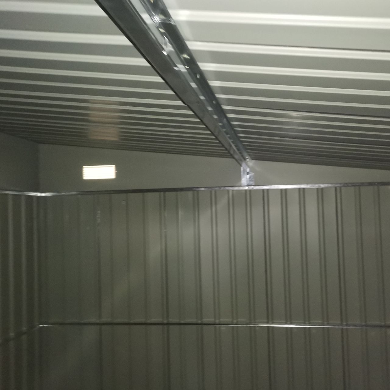 Outsunny Outsunny 8,9 ㎡ Gerätehaus Stahl-Geräteschuppen mit Pultdach, Schiebetür, Grau