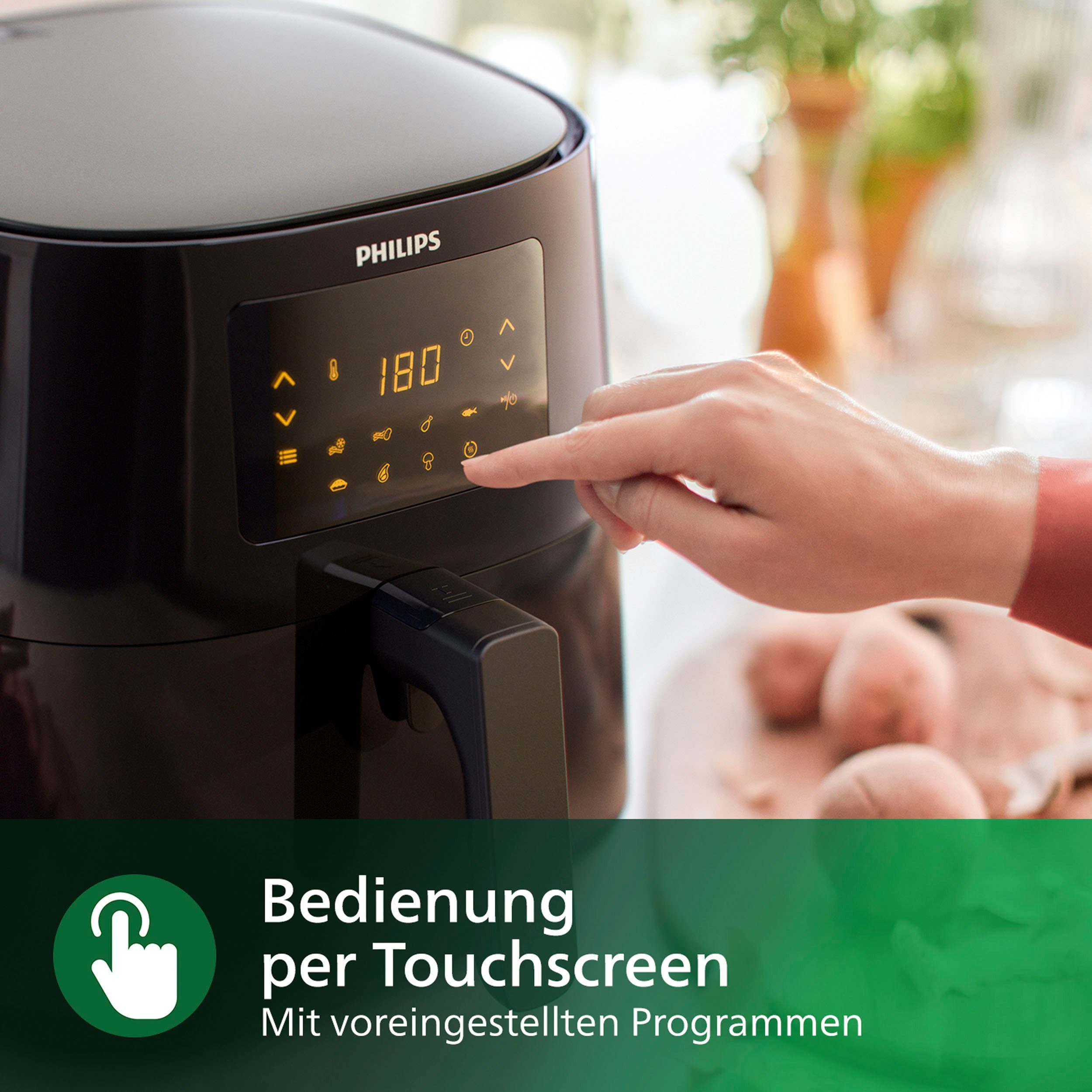 Philips Heißluftfritteuse Essential HD9252/90, 1400 W, Fassungsvermögen 0,8 kg