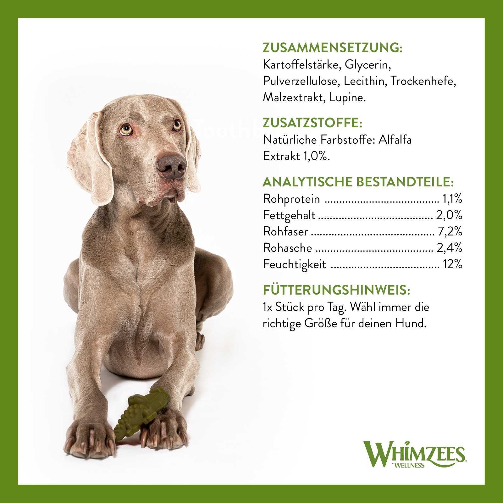 WHIMZEES Snacks WHIMZEES Zahnpflegesnacks Alligator 360 g (12 Stück)