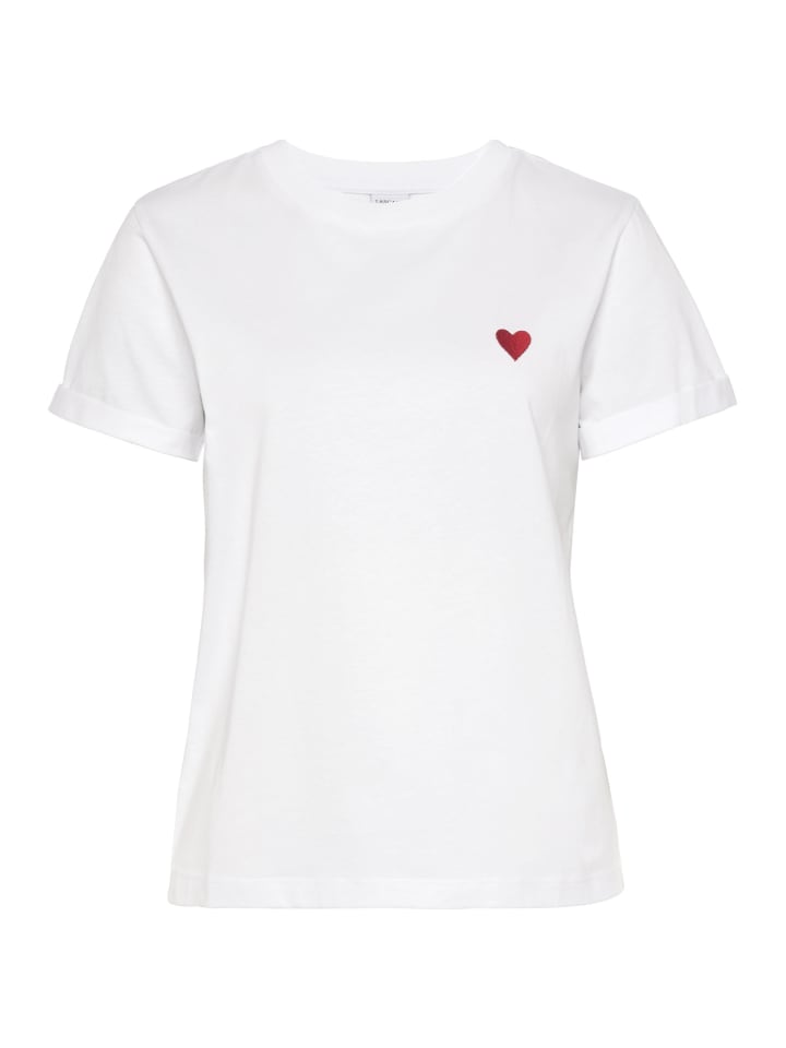 LASCANA T-Shirt in weiß-rot günstig kaufen 32/34