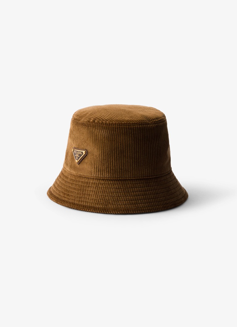 Cappello Prada Bucket in velours côtelé