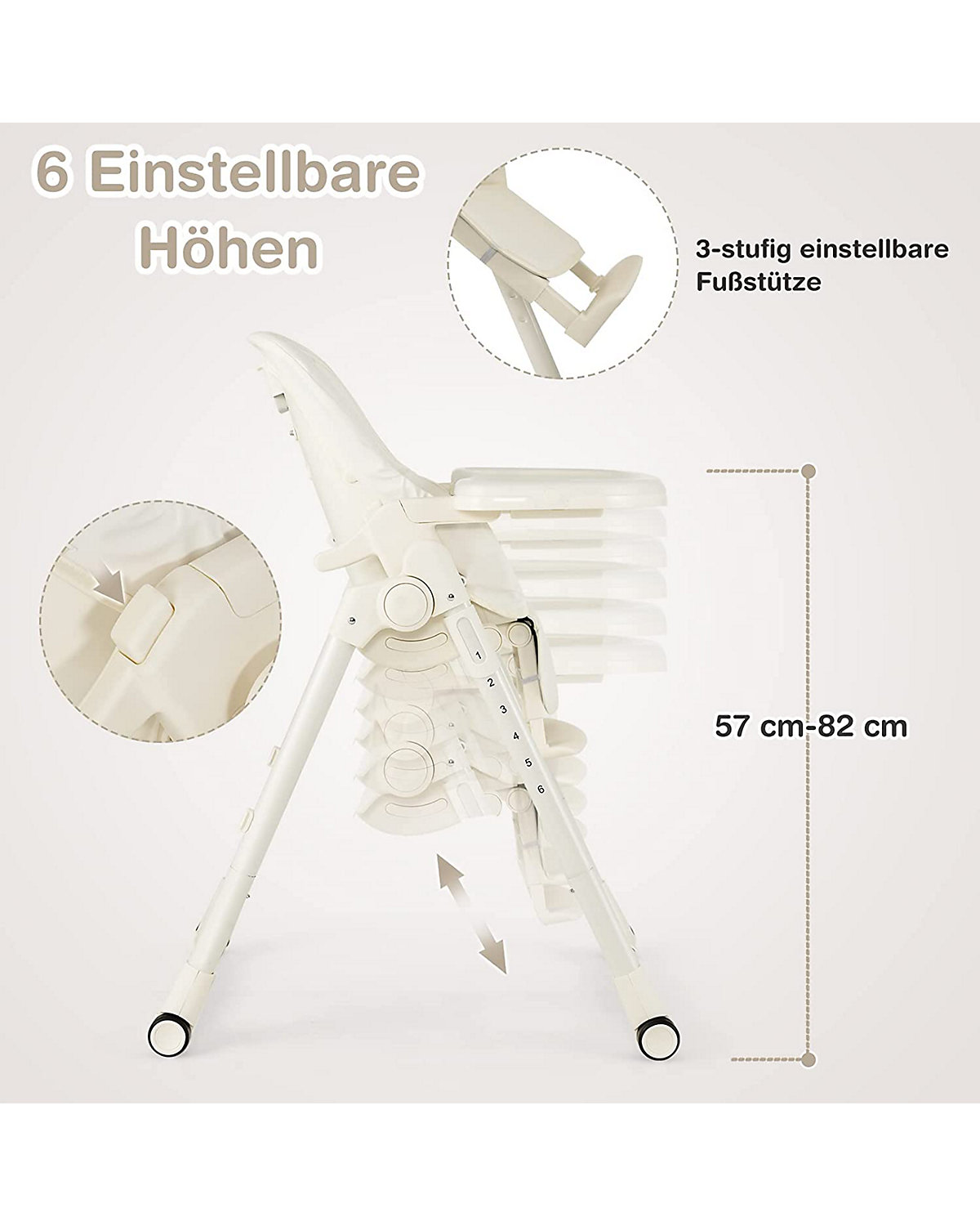 Babyhochstuhl Höhenverstellbar 6-36 Monate