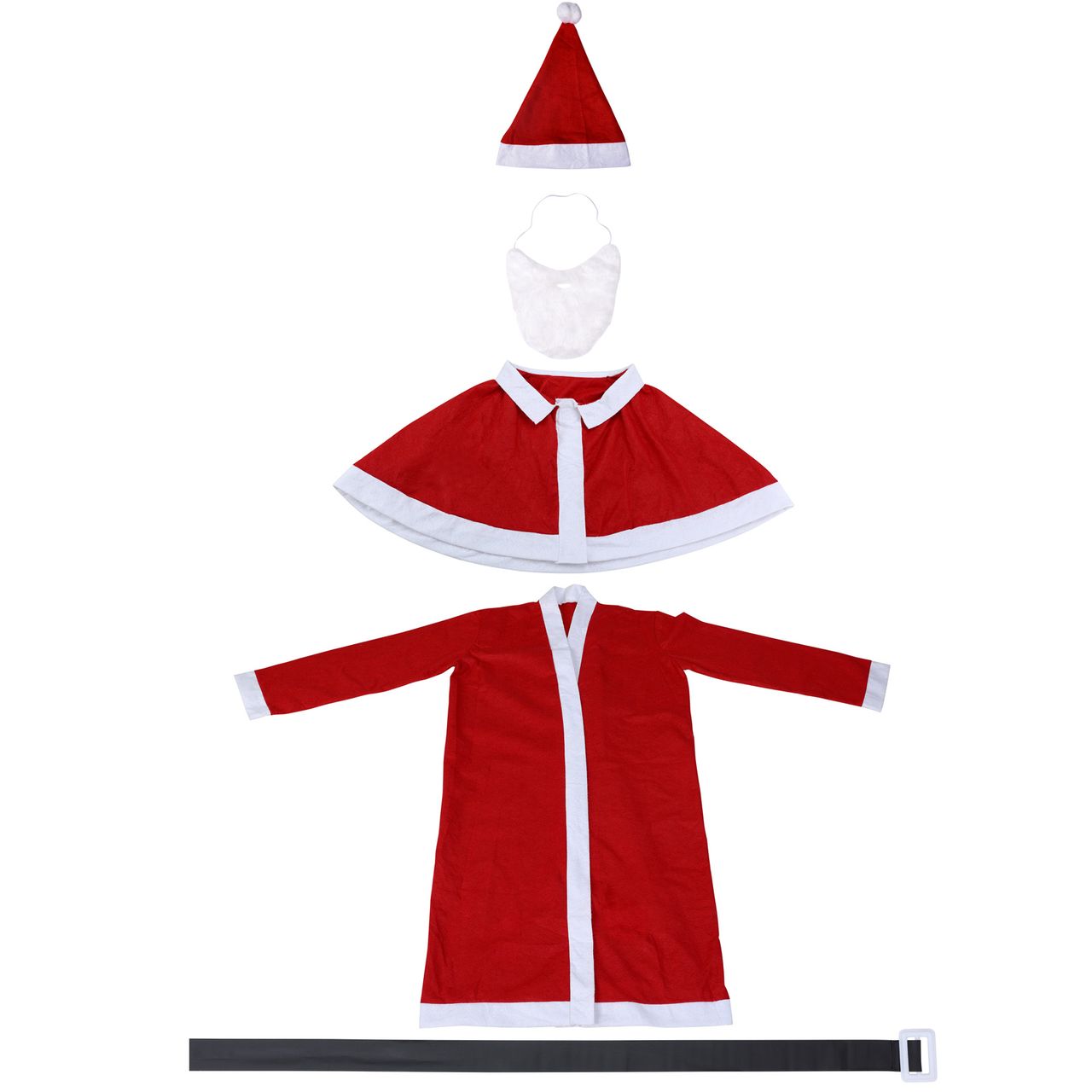 DEUBA Weihnachtsmannkostüm 5-tlg 135cm rot/weiß/schwarz