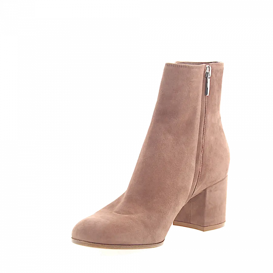 Gianvito Rossi - Klassische Stiefeletten MARGAUX MID Veloursleder - pink