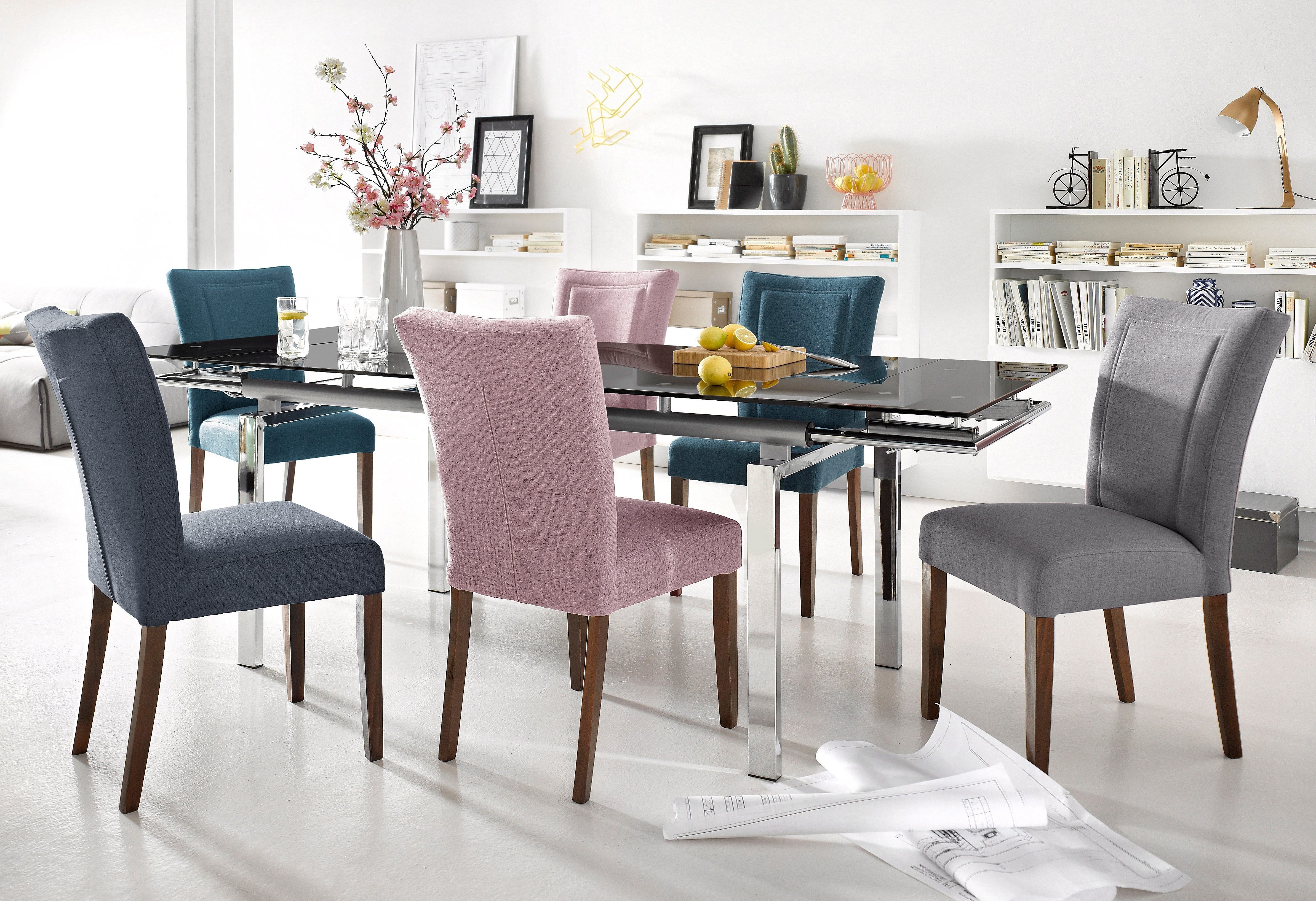 Home affaire 4-Fußstuhl Zena (Set, 2 St), Gestell aus Massivholz
