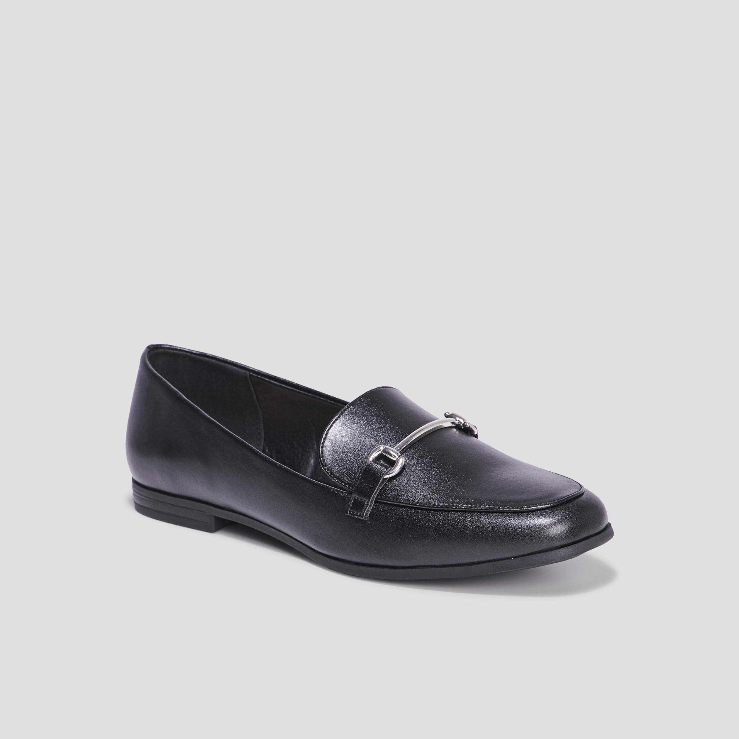 Mocassins plats avec boucles noir femme | La Halle