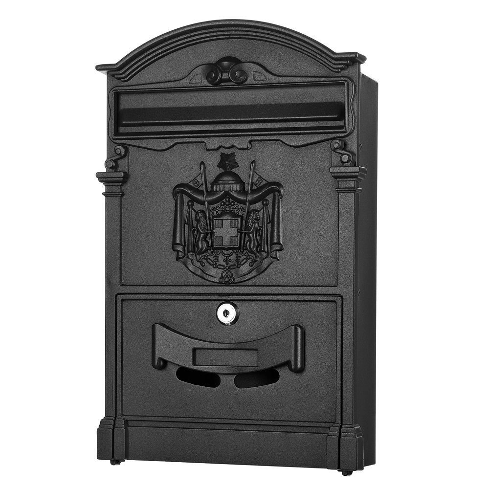 Melko Wandbriefkasten Nostalgie Briefkasten Postkasten Antik Wandmontage Briefkastenanlage Vintage Mailbox Letterbox Wandbriefkasten Briefbox Post Retro Englisch UK (Stück), inkl. 2 Schlüssel