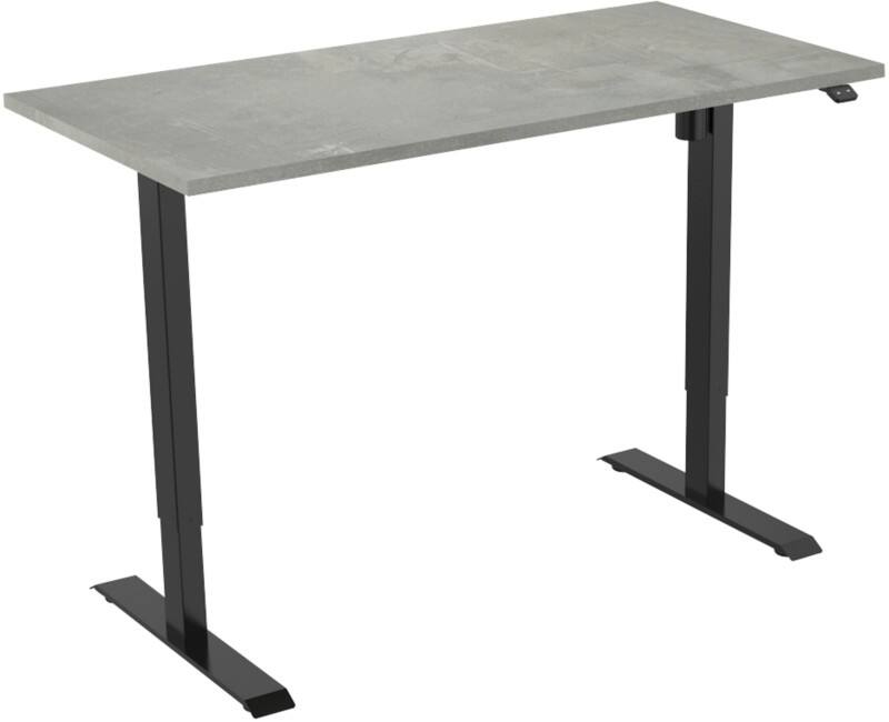 euroseats Oxyd Rechteckig Elektrisch Höhenverstellbar Sitz-Stehschreibtisch Holz, Metall Schwarz 1.200 x 800 x 750 - 1.235 mm