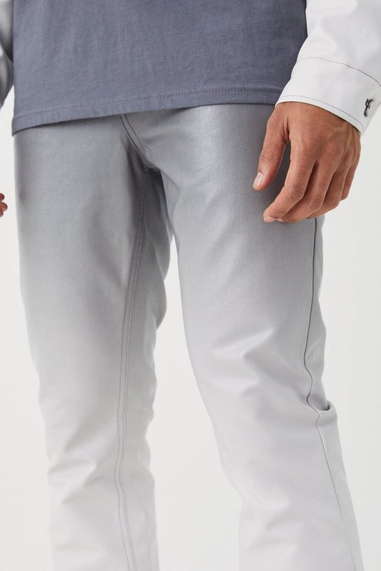 Slim-Fit PU-Schlaghose mit Farbverlauf