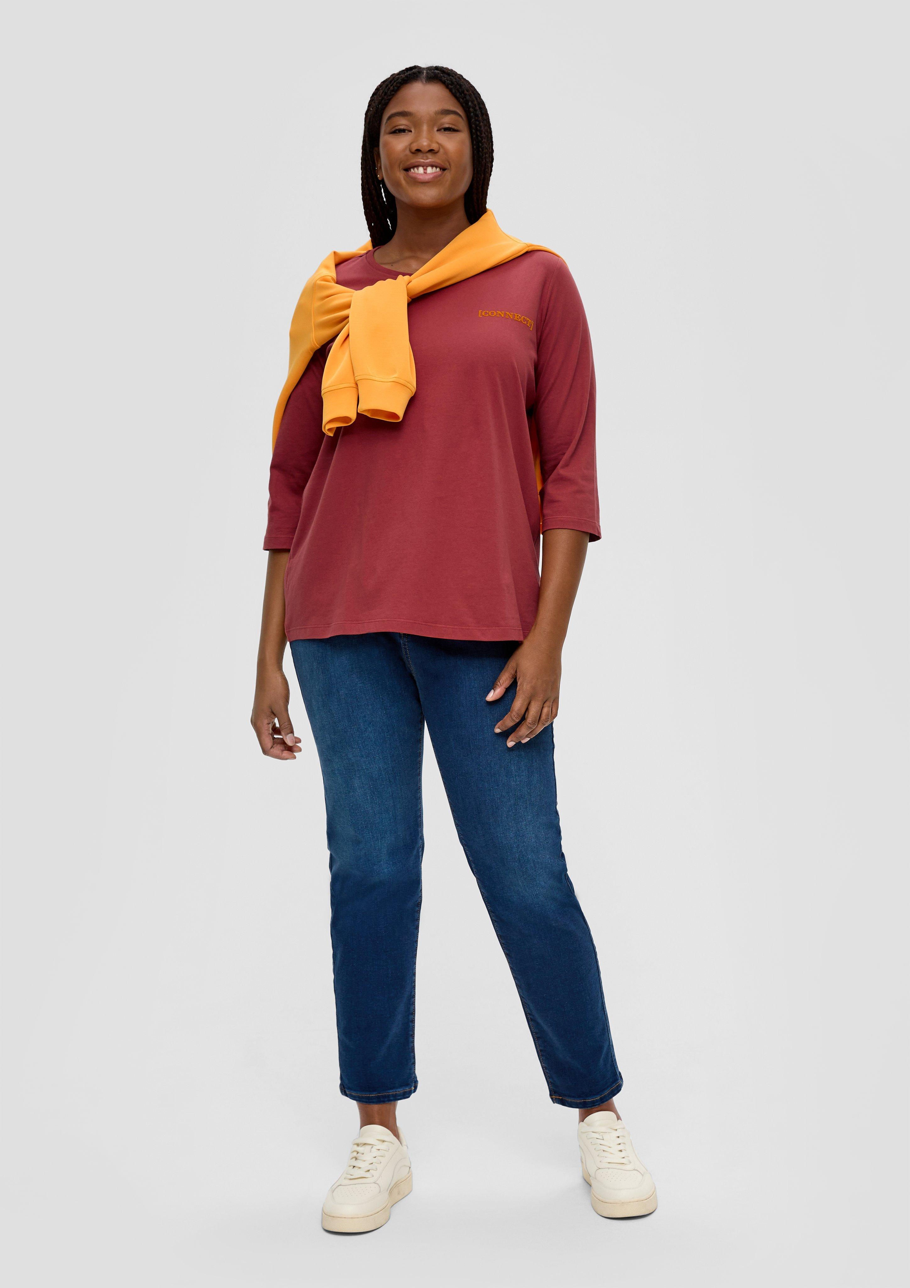 Longsleeve mit Flockprint-Detail  2135938-35D6