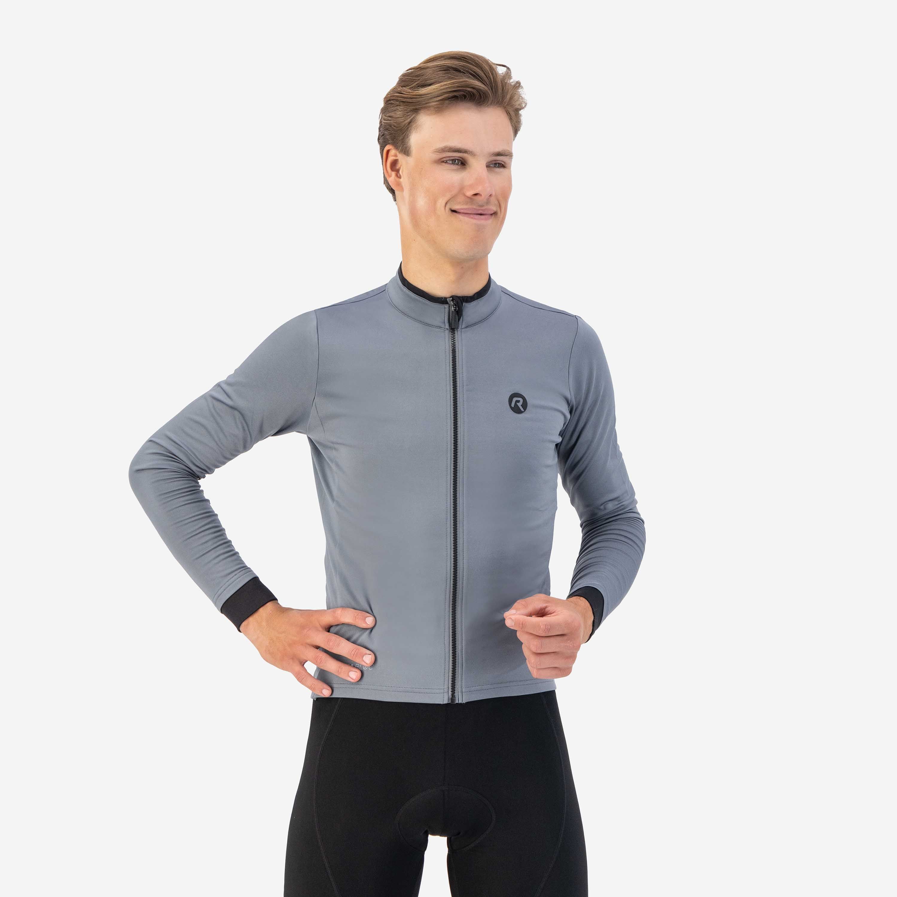 Rogelli Essential Grey Herren Langarm-Radtrikot