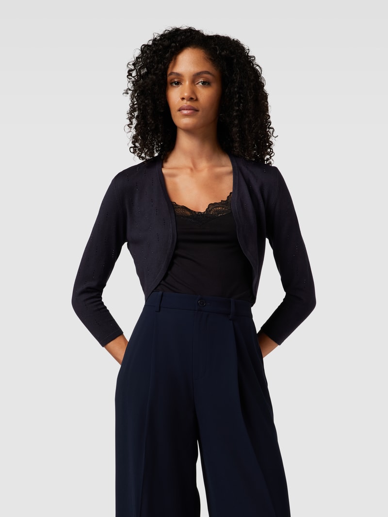 Cocktailjacke mit Ziersteinbesatz in marineblau meliert