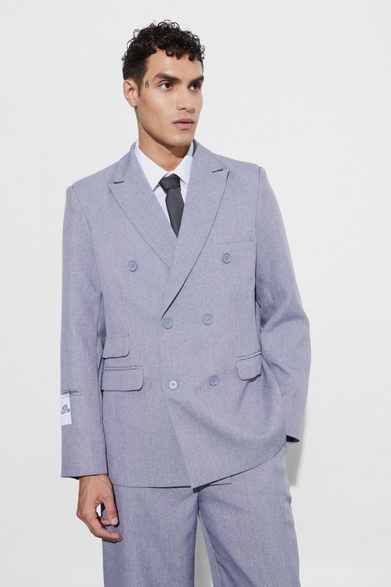 Zweireihiger strukturierter Oversize Blazer