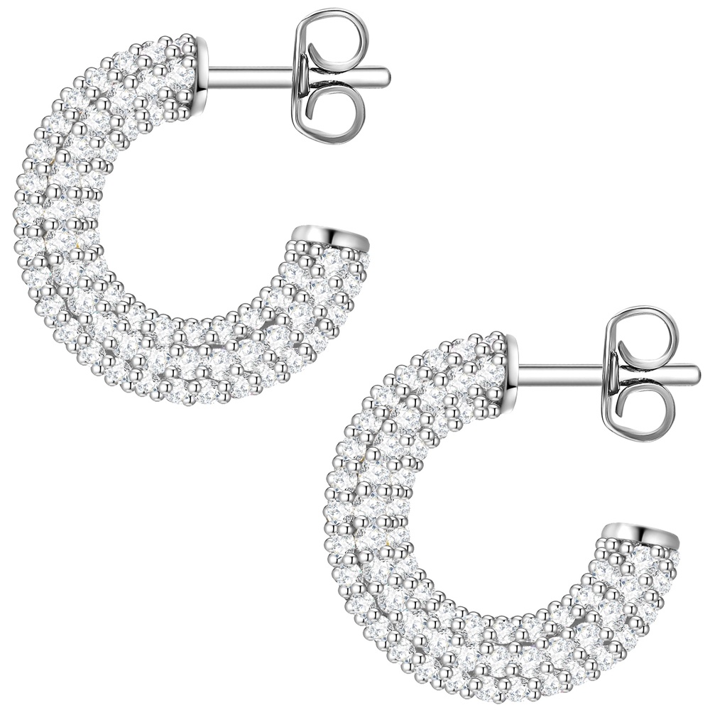 Glanzstücke München Créoles en argent Argent sterling Oxyde de zirconium (CZ) en Argent Boucles d'oreilles