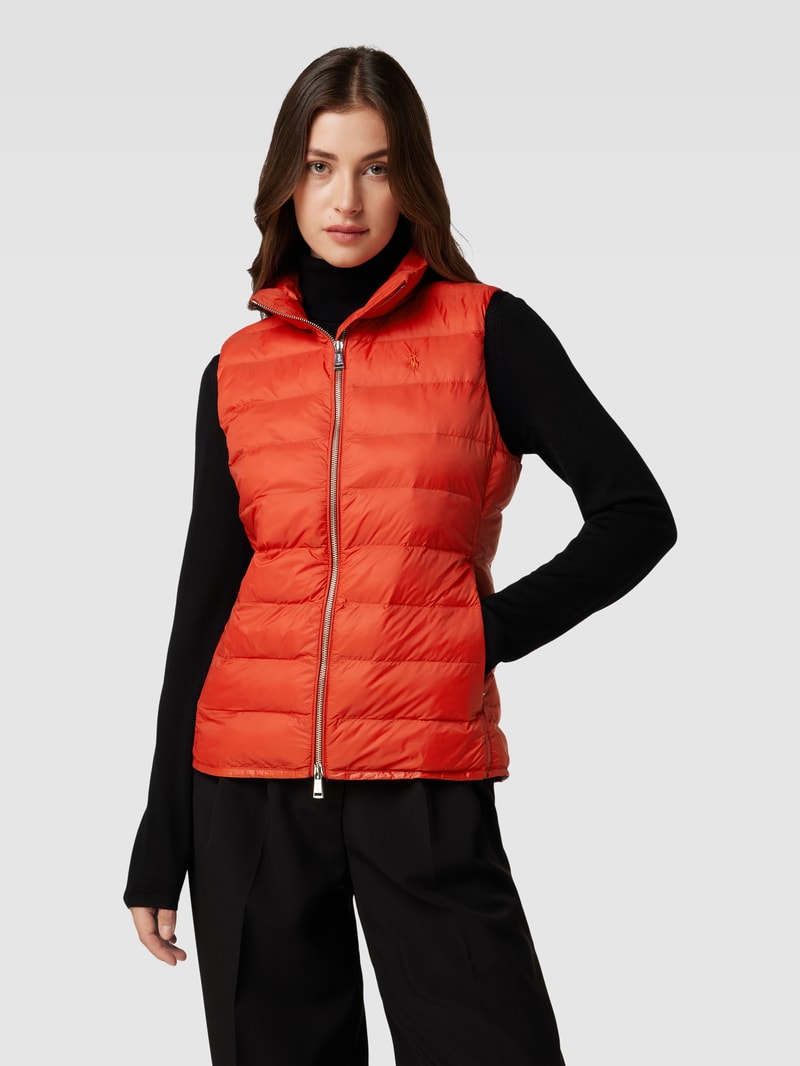 Steppweste mit Label-Stitching in rot