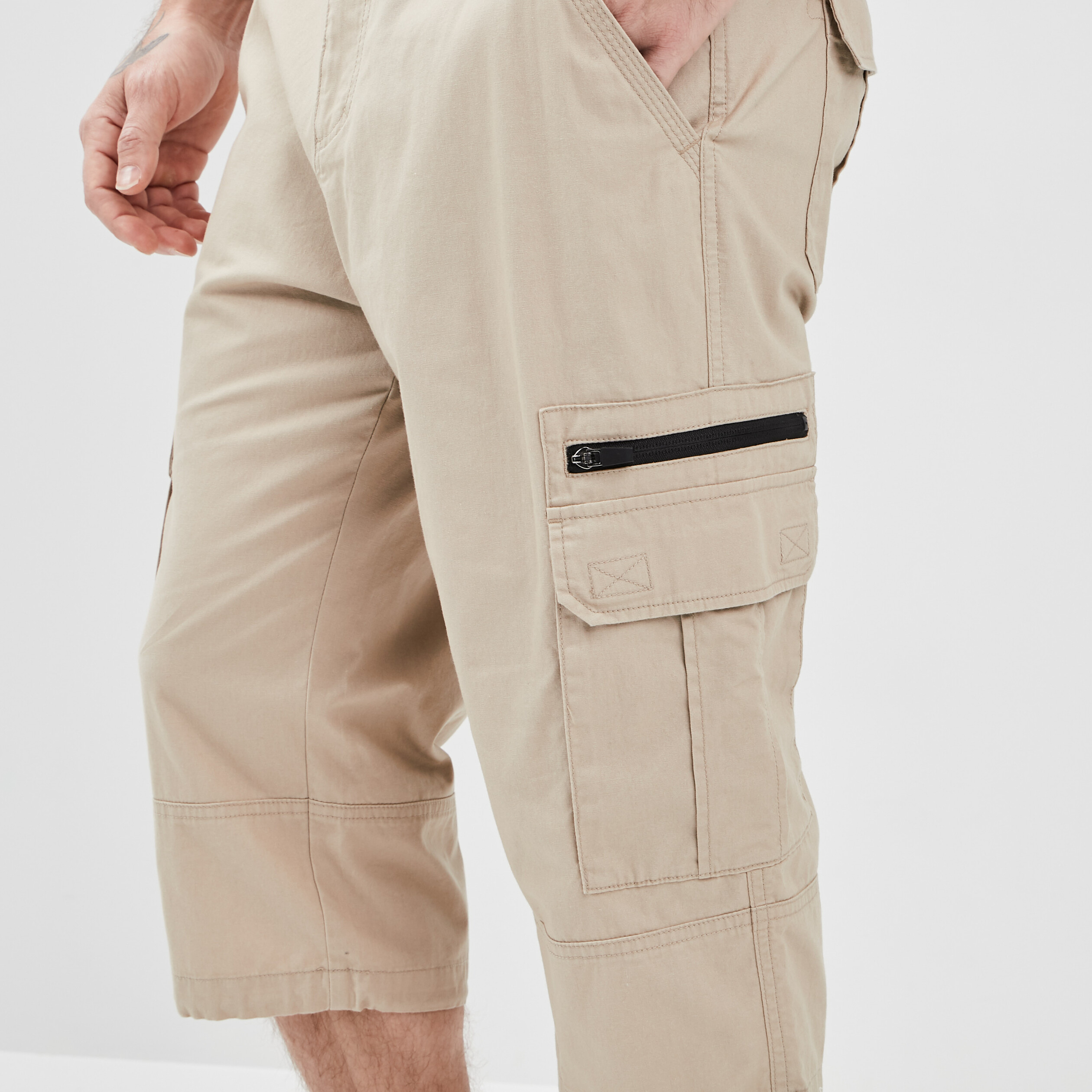 Pantacourt ceinturé sable homme | La Halle