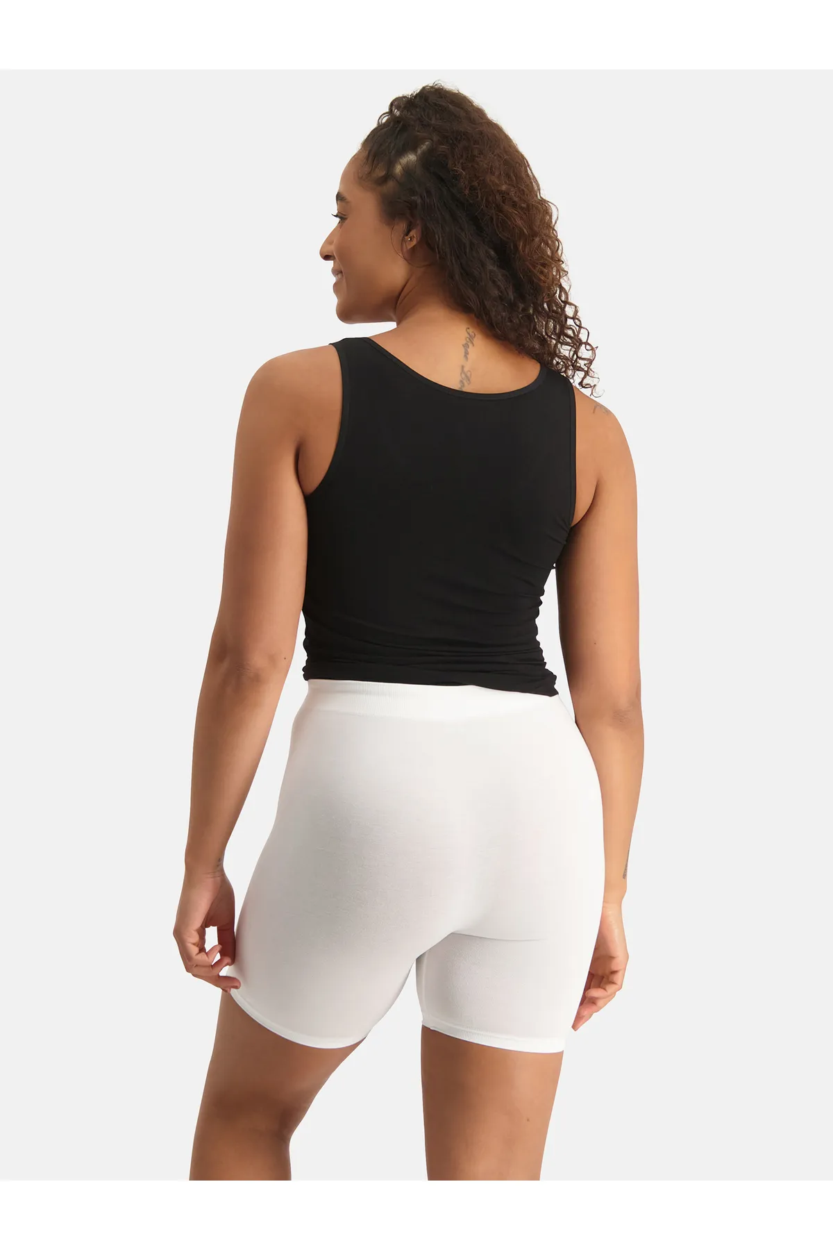 Bamboo Basics  Kurze Sporthose - Weiß - Hoher Bund
