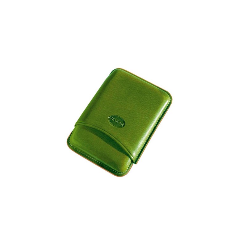 Leder-Zigarrenetui für 3 toskanische Zigarren Grüne Farbe, Jemar (Leder-Zigarrenetui)