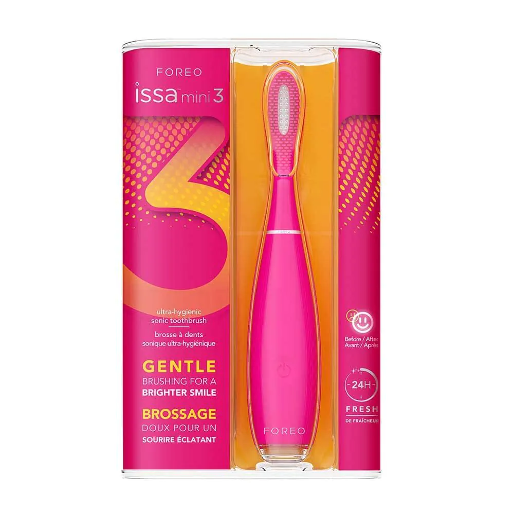Foreo Issa Mini 3 Sonic dantų šepetėlis, braškių skonio