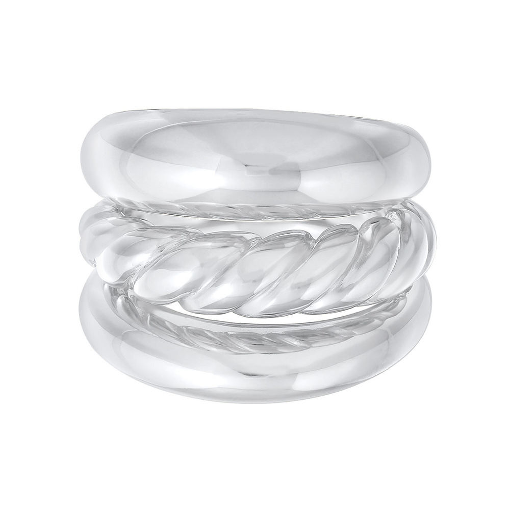 Elli PREMIUM Elli PREMIUM Bague Femmes Ensemble Basique Torsadé en Argent Sterling 925 Rhodié Bague