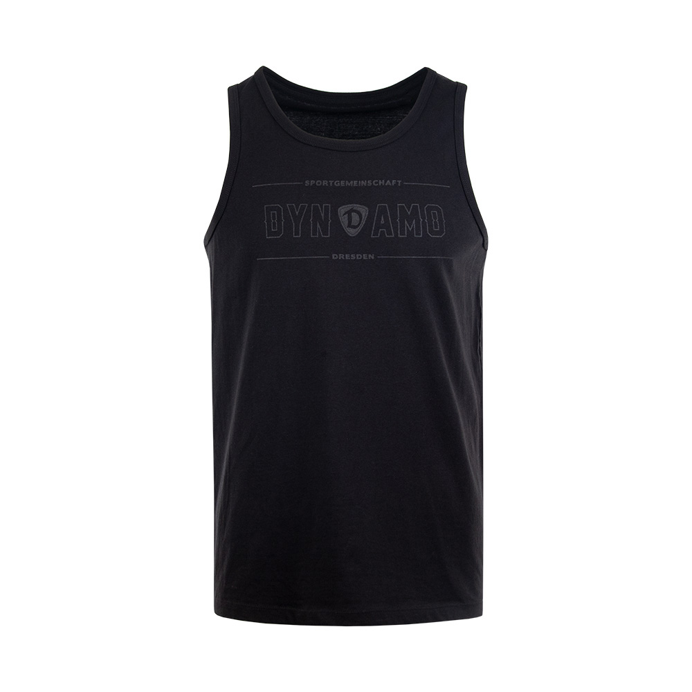 Tank Top Herren SCHILD Ton in Ton schwarz