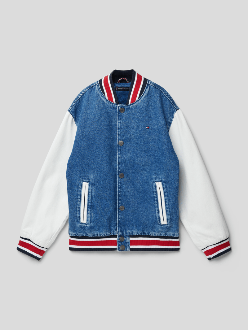 College-Jacke mit Stehkragen Modell 'VARSITY' in blau