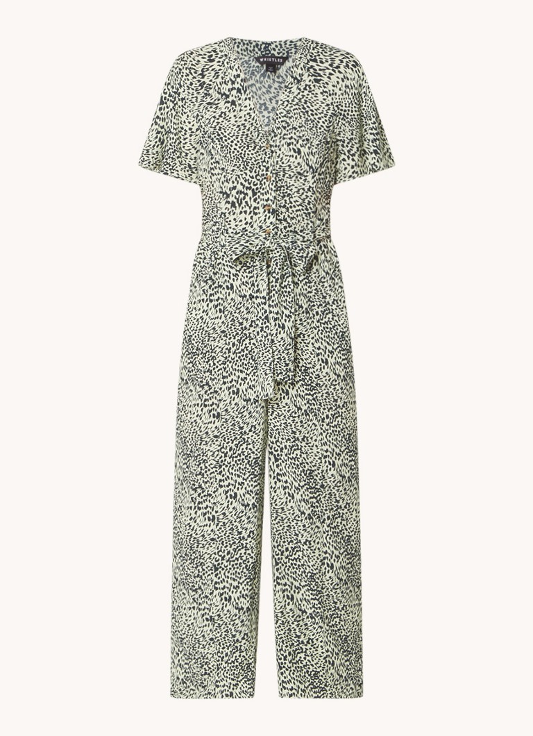 Whistles Diagonal loose-fit jumpsuit with leopard print