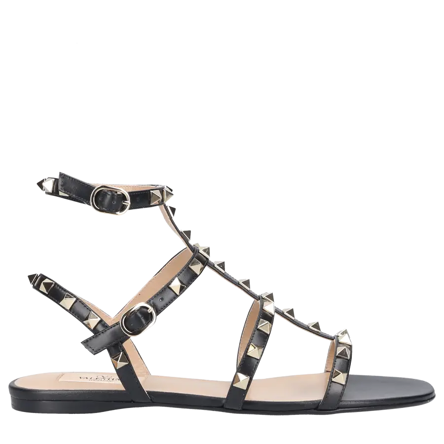 Valentino Garavani - Riemchensandalen ROCKSTUD Kalbsleder - schwarz