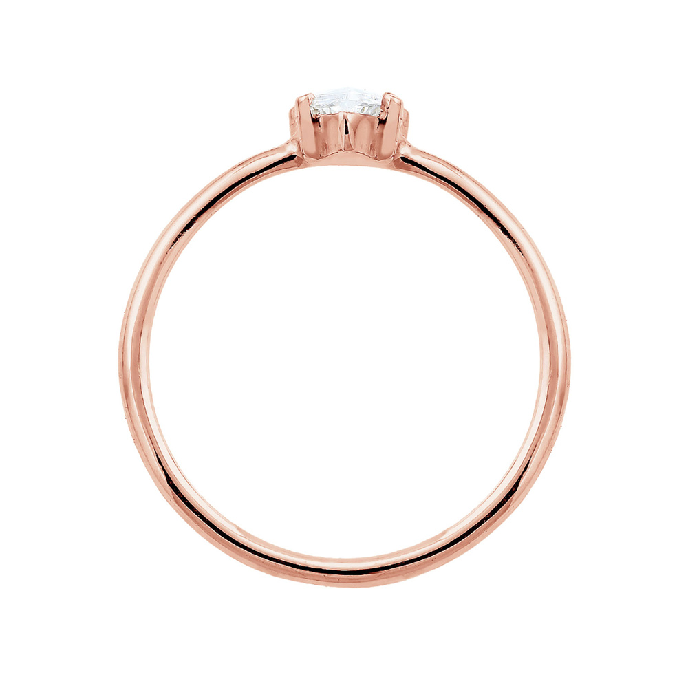 Elli Elli Bague Marquise zircone Minimal 925 Argent Bague