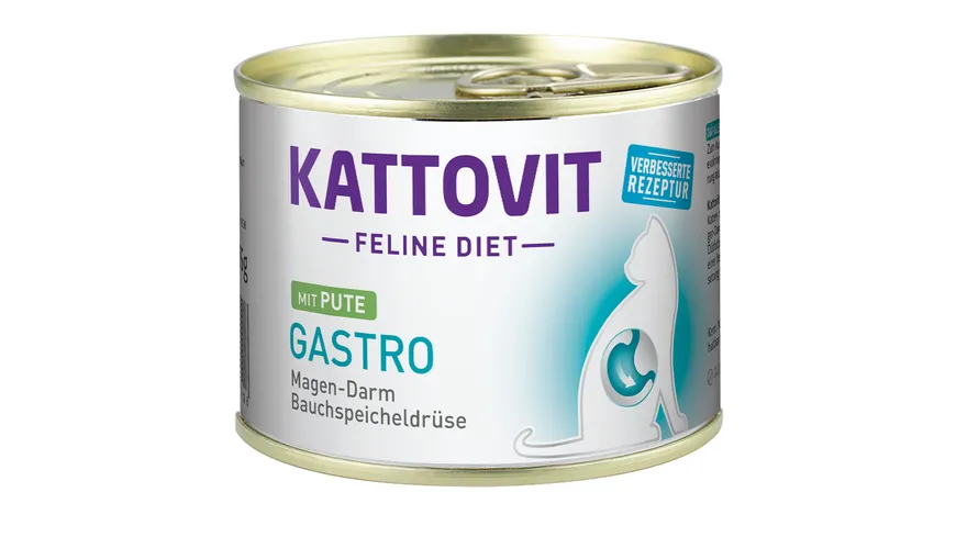 Kattovit Katzennassfutter Feline Diet Gastro mit Pute 185 g