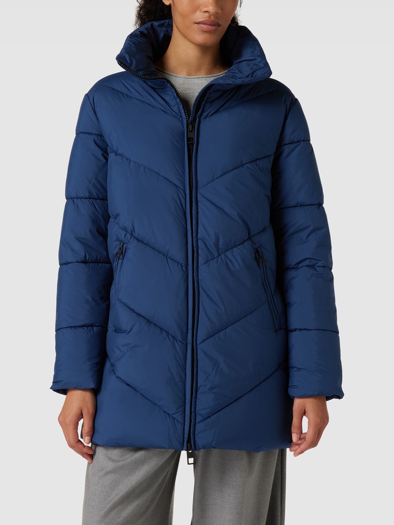 Steppjacke mit Stehkragen in dunkelblau