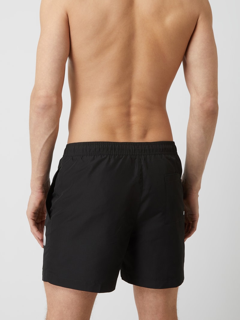 Badehose mit Label-Print in schwarz