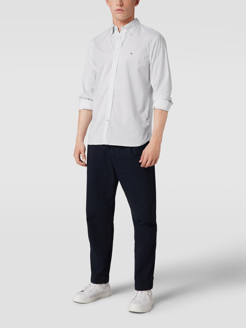 Freizeithemd mit Button-Down-Kragen Modell 'CORE FLEX MINI' in weiß
