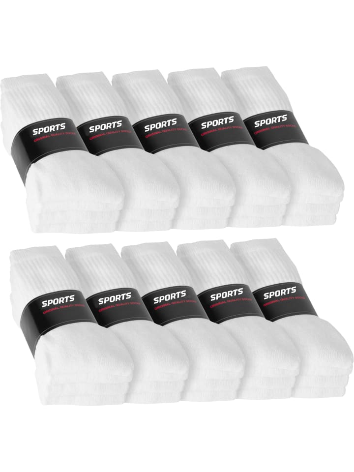 normani 20 Paar Tennis-Socken in Weiß günstig kaufen