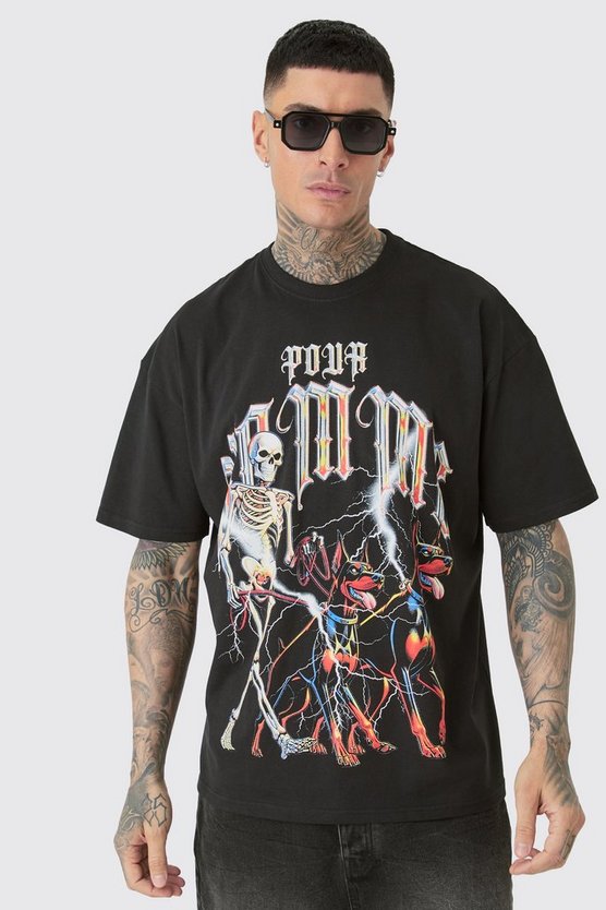 Tall Pour Homme T-Shirt mit Skelett-Print
