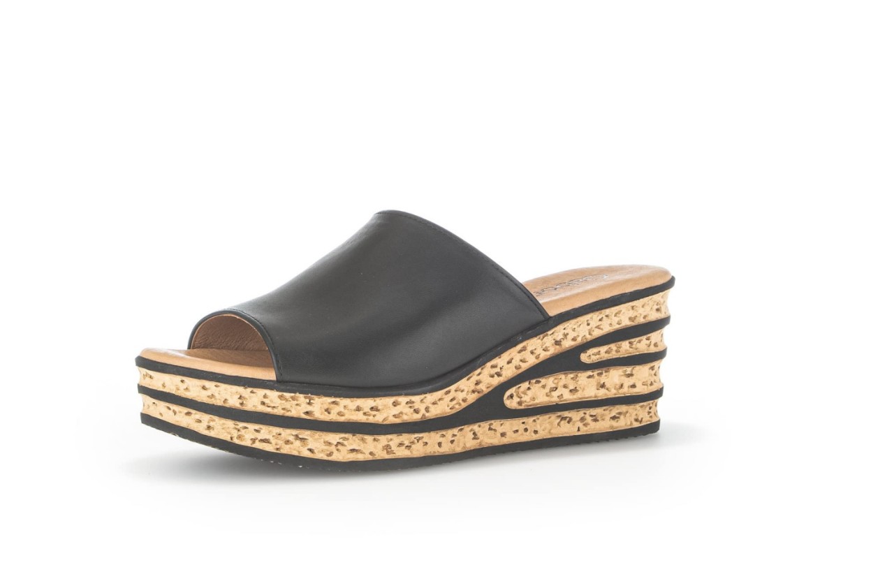 GABOR Pantoletten schwarz Gabor Fashion Pantolette 24.650.27 Schwa