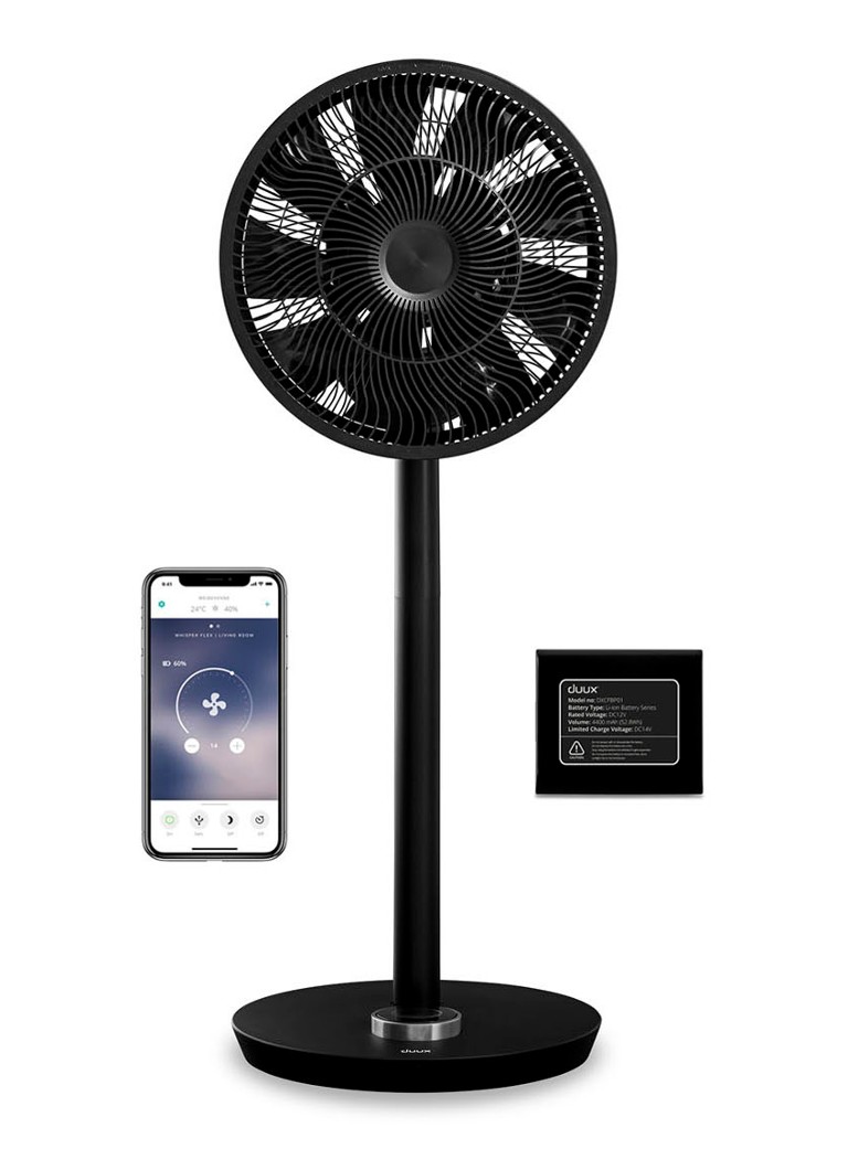 Duux Whisper Flex Smart adjustable floor fan with battery, 88 cm