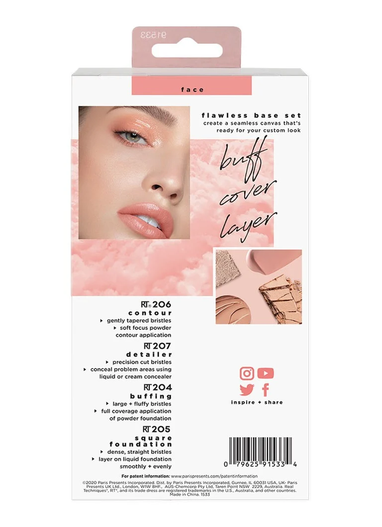 Set di pennelli per il trucco Real Techniques Flawless Base Set