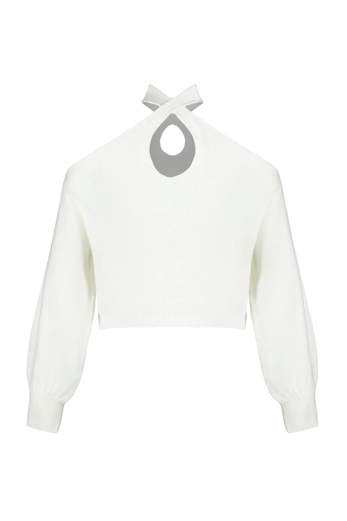 Trendyol Collection  Ecrufarbener Strickpullover mit weicher Struktur und Fenster/Cut-Outs TWOAW24KZ00166