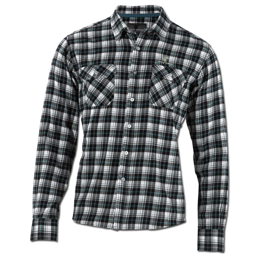 Wolf Camper Forest Turquoise Herrenhemd