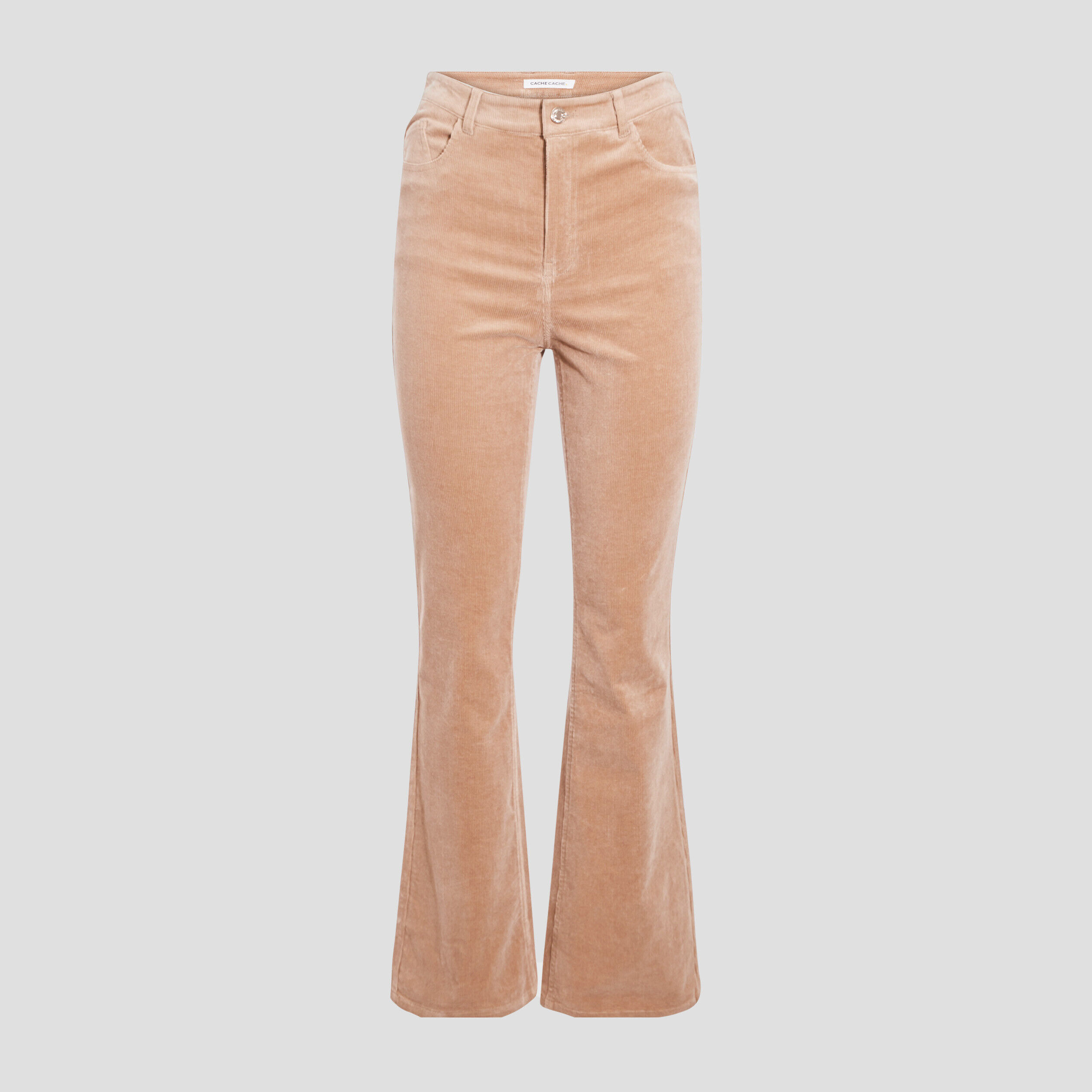 Pantalon bootcut velours beige femme | Cache Cache