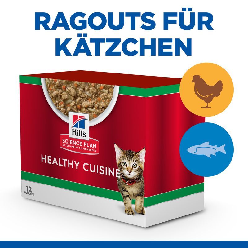 Hill's Nassfutter Hill's Science Plan Healthy Cuisine Kitten Ragout Multipack 12x80 g