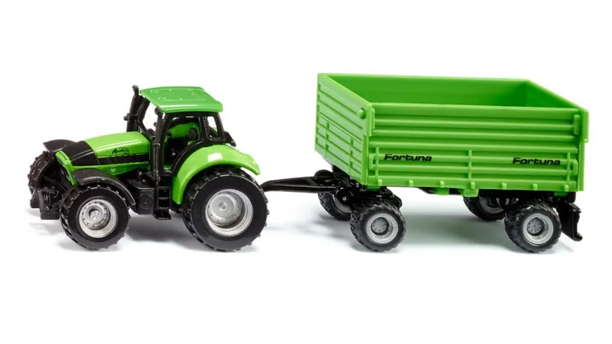 SIKU 1606 Farmer - DEUTZ-FAHR mit Fortuna 2-Achs Anhänger